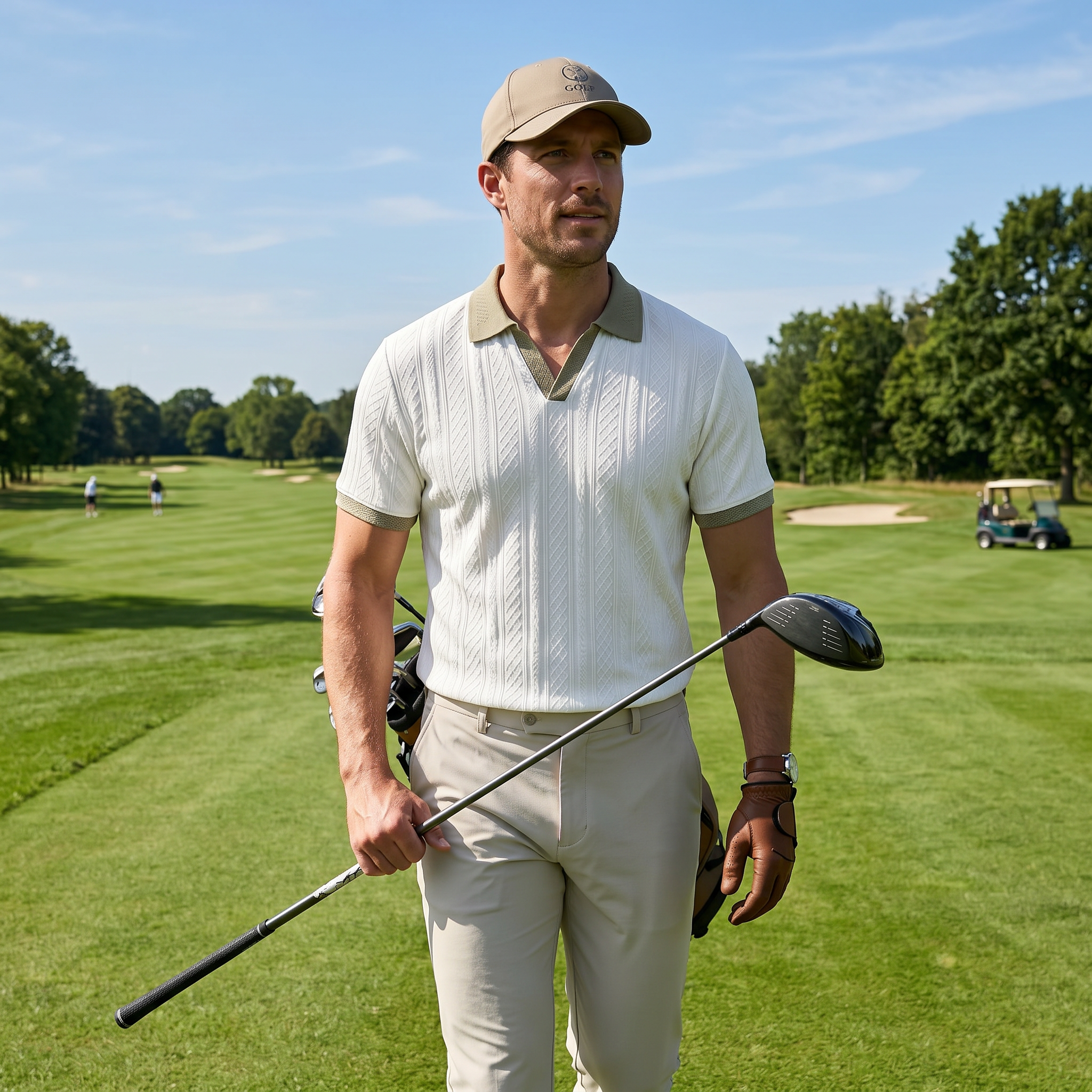 Apricot Striped Polo Shirt